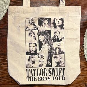 Taylor Swift The Eras Tour Tote Bag - Black and Cream